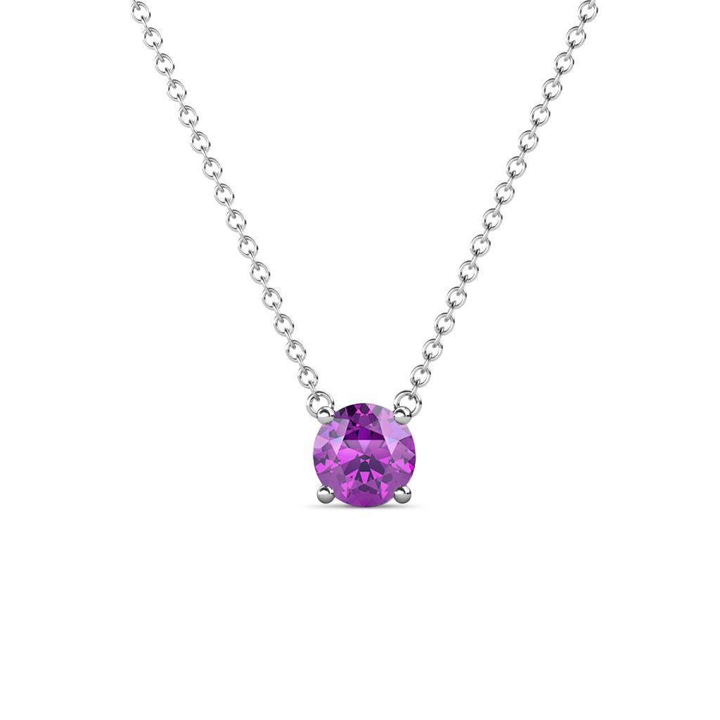 Juliana 5.40 mm Round Amethyst Solitaire Pendant Necklace 