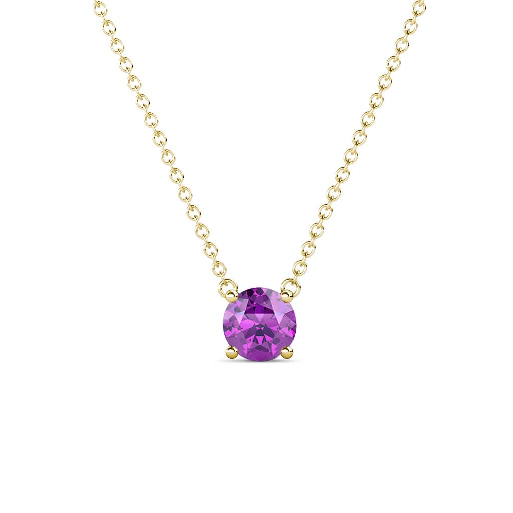 Juliana 5.40 mm Round Amethyst Solitaire Pendant Necklace 