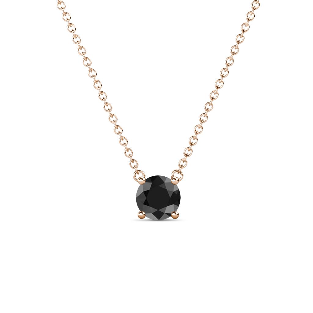 Juliana 5.40 mm Round Black Diamond Solitaire Pendant Necklace 