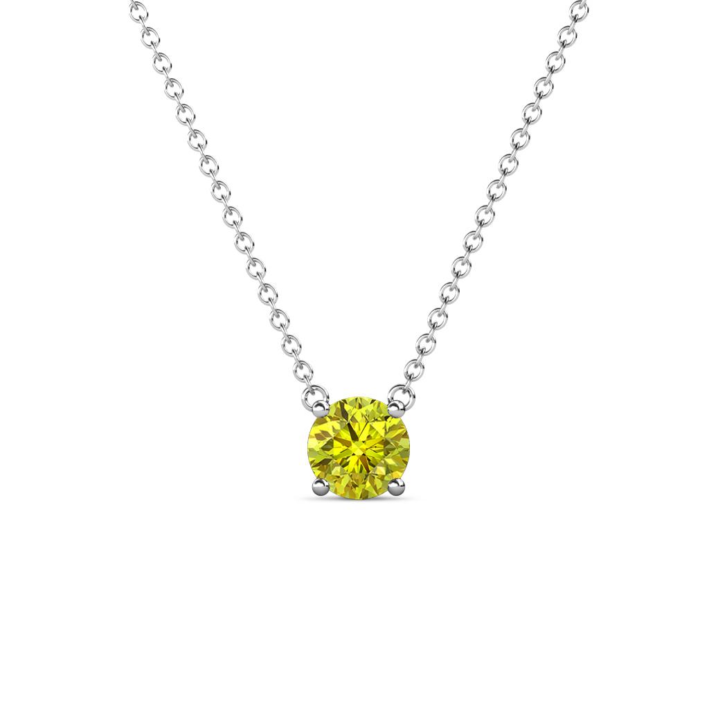 Juliana 5.40 mm Round Yellow Diamond Solitaire Pendant Necklace 