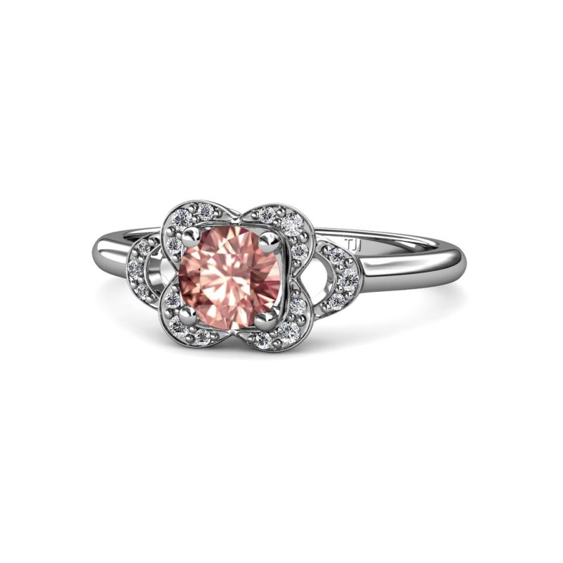 Kyra Signature Morganite and Diamond Engagement Ring 