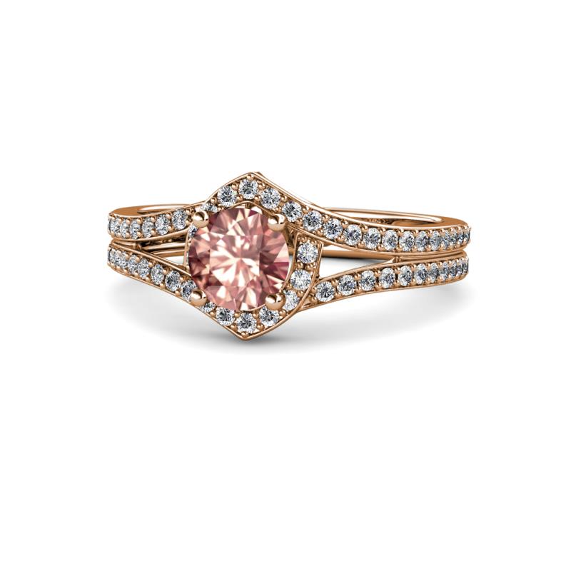 Meryl Signature Morganite and Diamond Engagement Ring 
