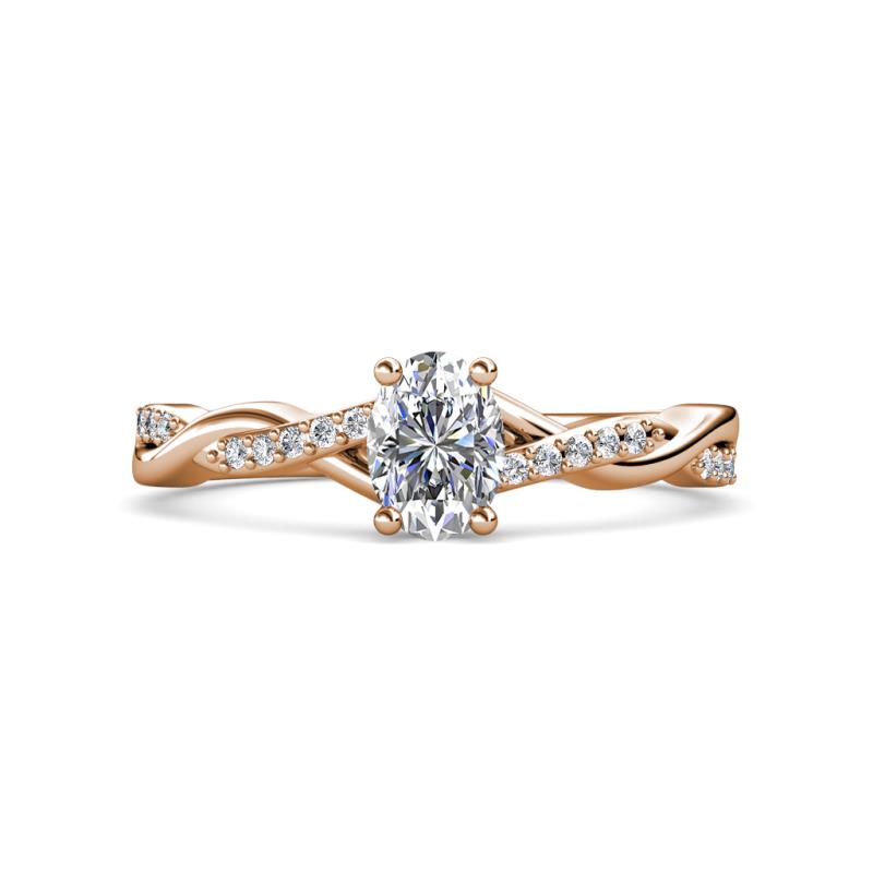 Stacie Desire Oval Cut Diamond Twist Infinity Shank Engagement Ring 