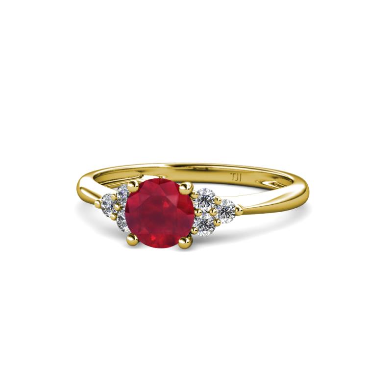 Eve Signature 5.80 mm Ruby and Diamond Engagement Ring 