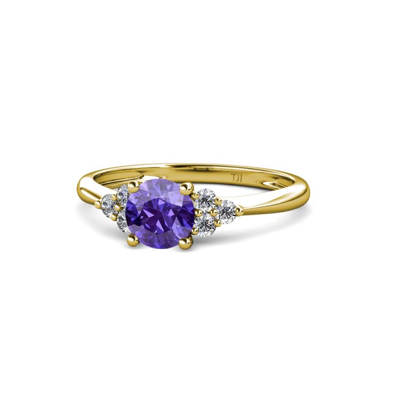 Eve Signature 5.80 mm Iolite and Diamond Engagement Ring 