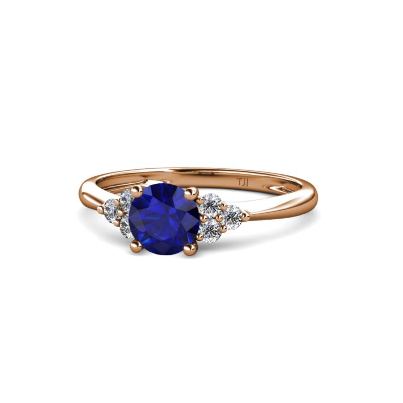 Eve Signature 5.80 mm Blue Sapphire and Diamond Engagement Ring 