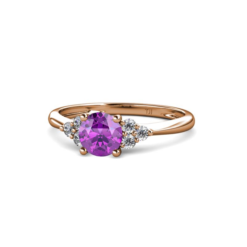 Eve Signature 5.80 mm Amethyst and Diamond Engagement Ring 