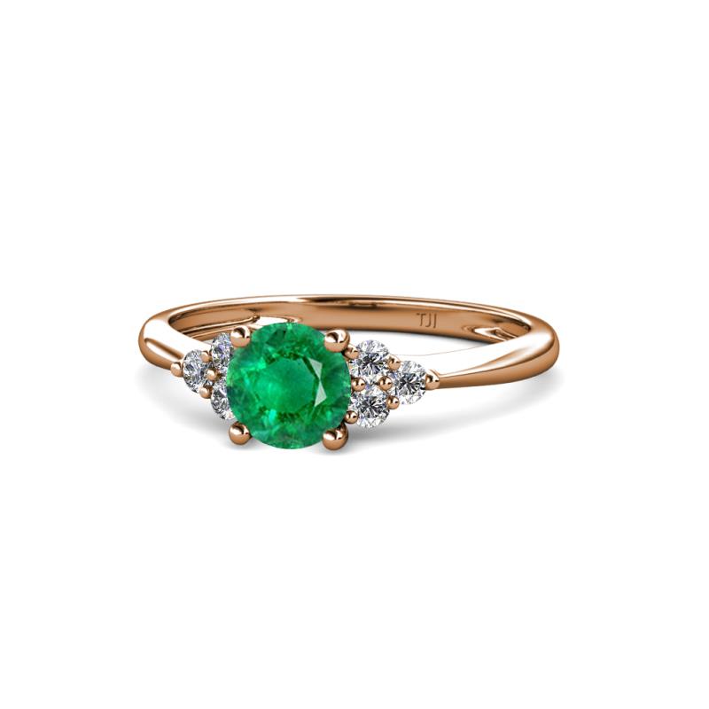 Eve Signature 5.80 mm Emerald and Diamond Engagement Ring 