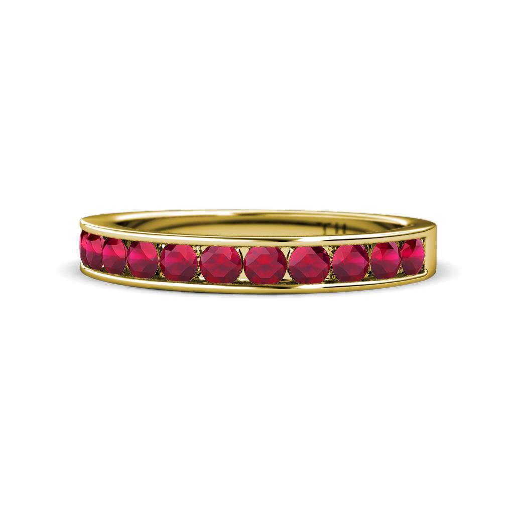 Kathiryn 2.70 mm Ruby 11 Stone Wedding Band 