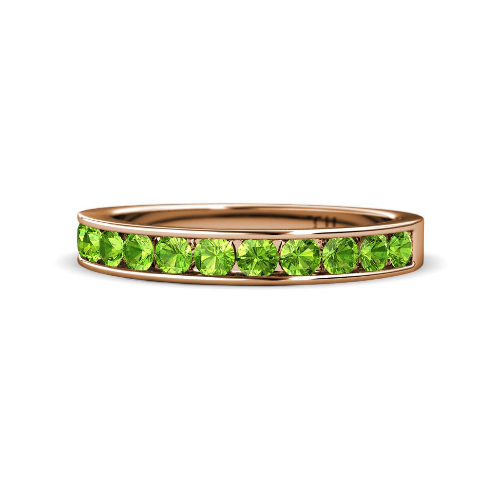 Kathiryn 3.00 mm Peridot 11 Stone Wedding Band 