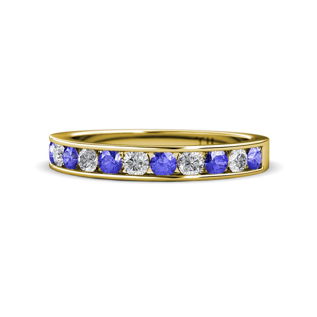 Kathiryn 3.00 mm Tanzanite and Diamond 11 Stone Wedding Band 