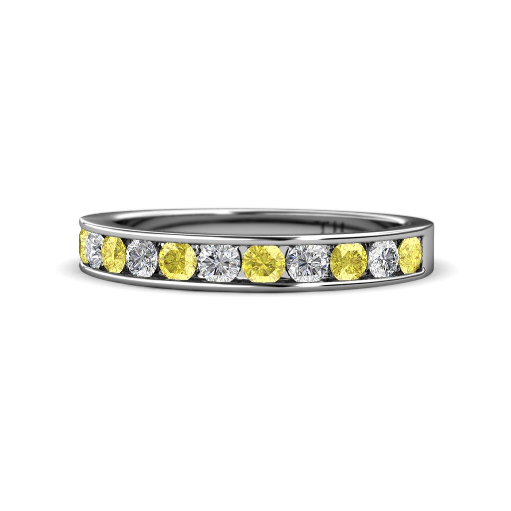 Kathiryn 2.70 mm Yellow Sapphire and Lab Grown Diamond 11 Stone Wedding Band 
