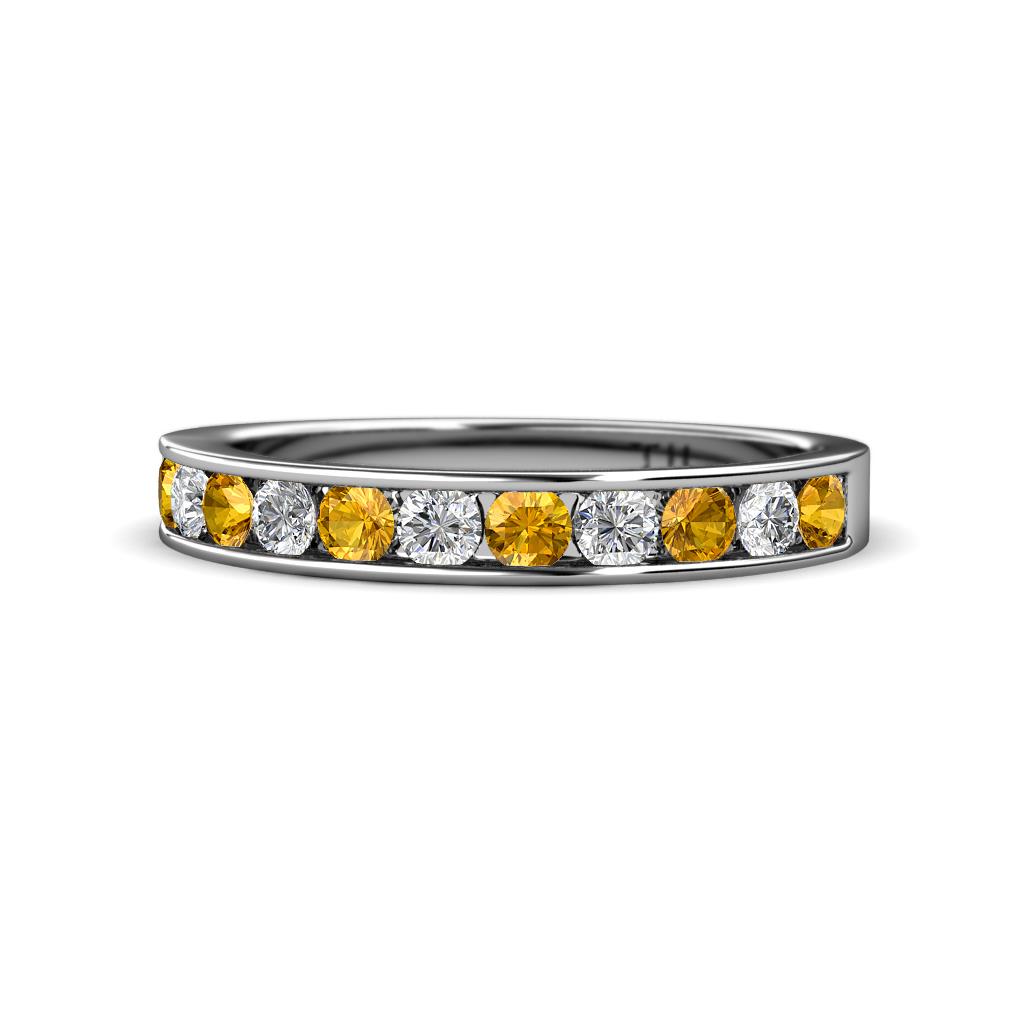 Kathiryn 2.70 mm Citrine and Lab Grown Diamond 11 Stone Wedding Band 