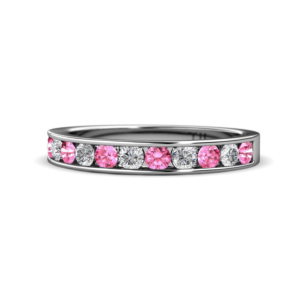 Kathiryn 3.00 mm Pink Sapphire and Lab Grown Diamond 11 Stone Wedding Band 