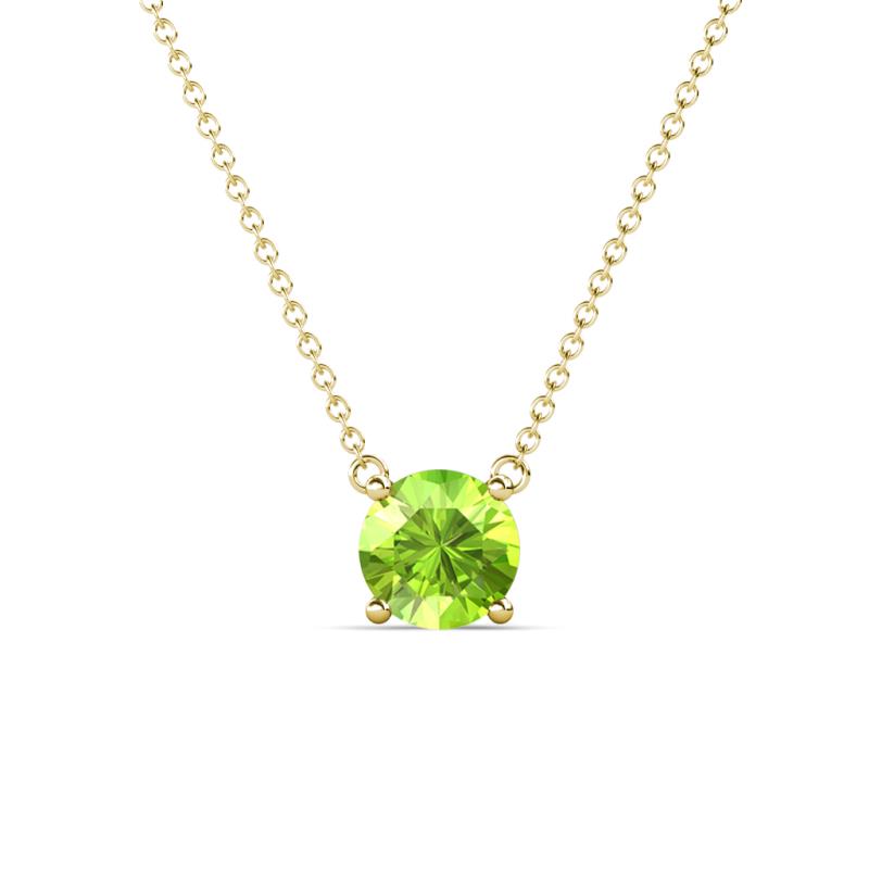 Juliana 7.00 mm Round Peridot Solitaire Pendant Necklace 