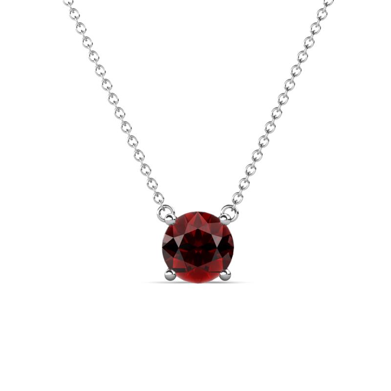 Juliana 7.00 mm Round Red Garnet Solitaire Pendant Necklace 