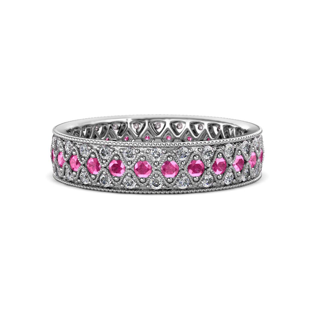 Cailyn Pink Sapphire Three Row Eternity Band 