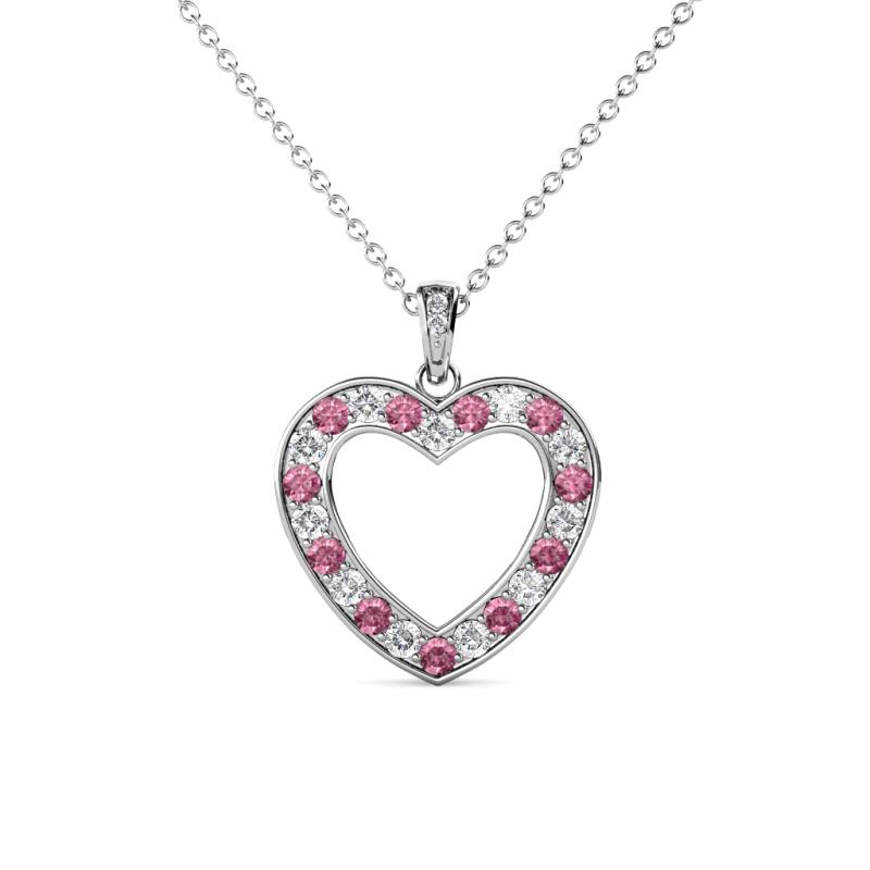 Naomi Pink Tourmaline and Diamond Heart Pendant 