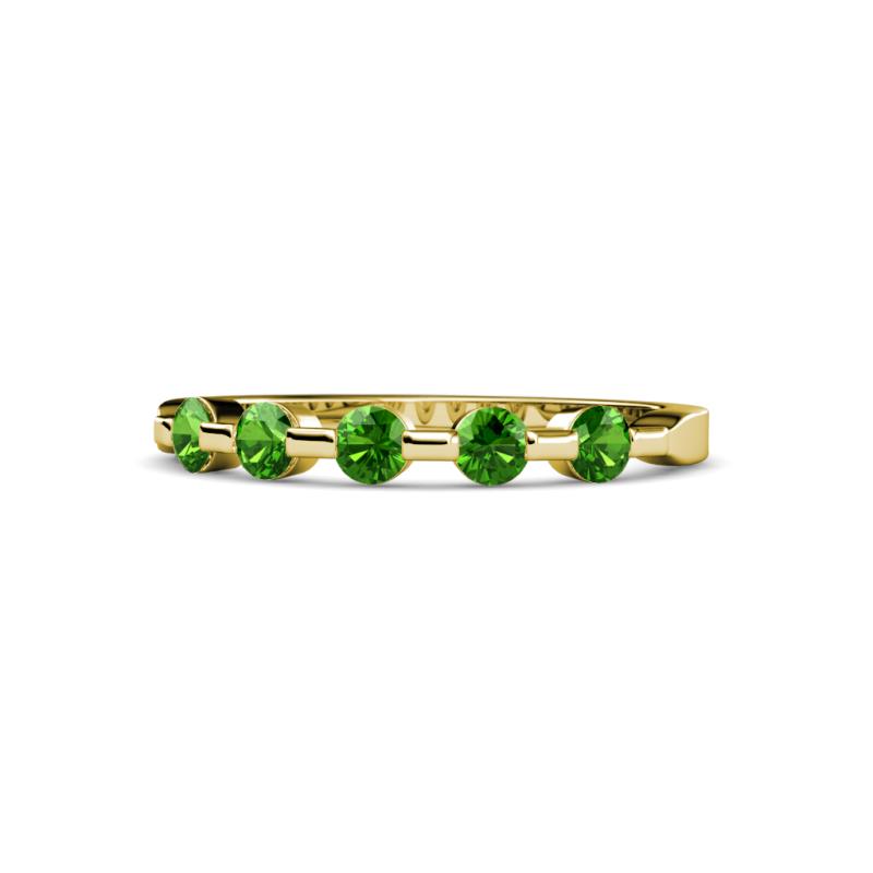Keva 2.60 mm Green Garnet 5 Stone Wedding Band 
