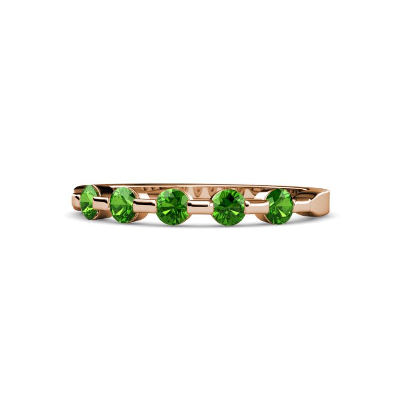 Keva 2.60 mm Green Garnet 5 Stone Wedding Band 