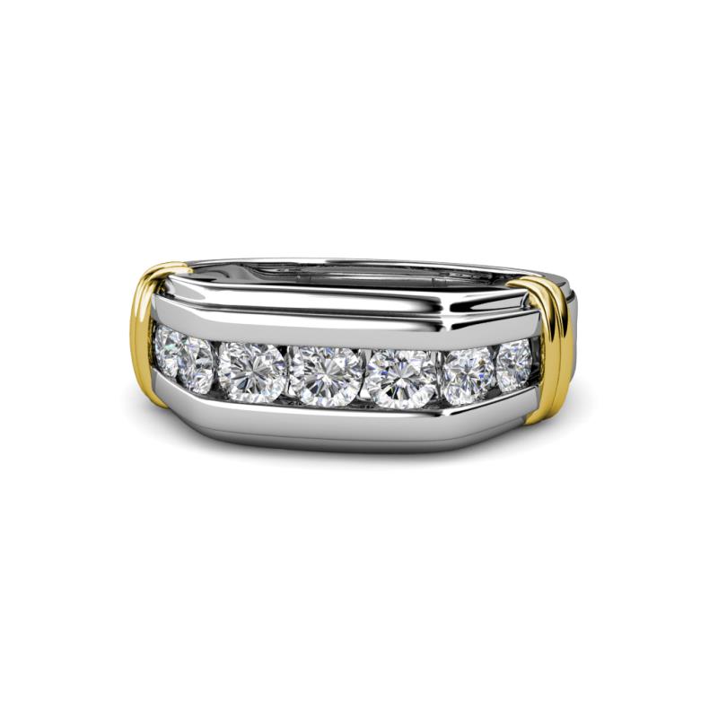 Brad Round Diamond 7 Stone Men Wedding Ring
