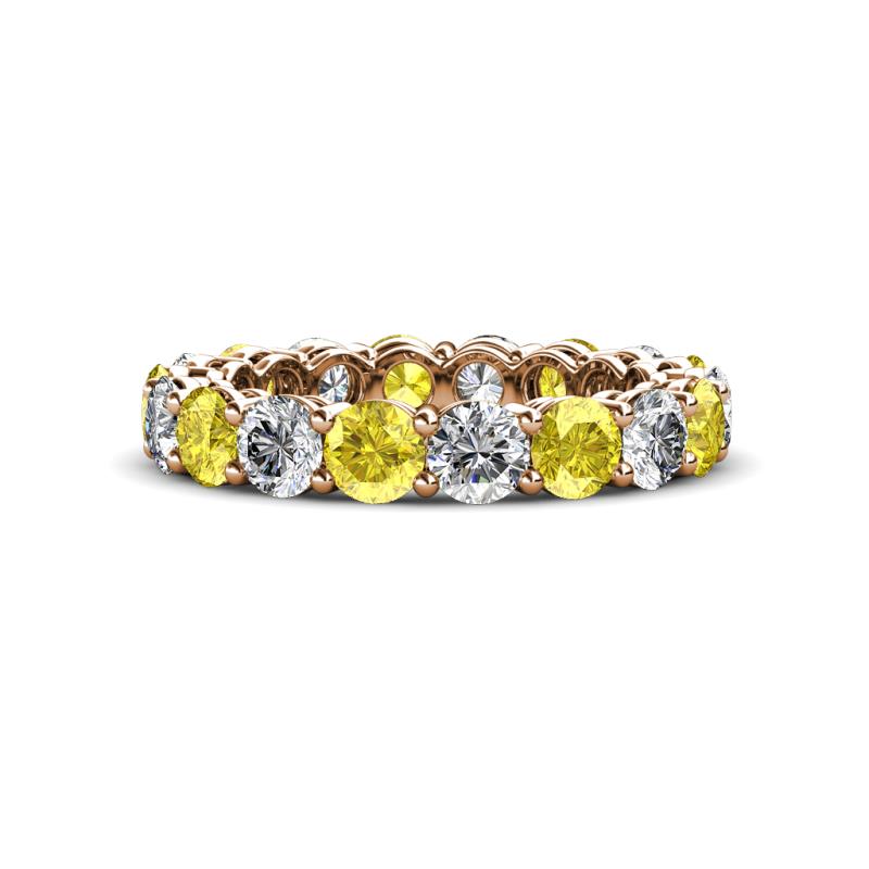 Tiffany 4.00 mm Diamond and Yellow Sapphire Eternity Band 
