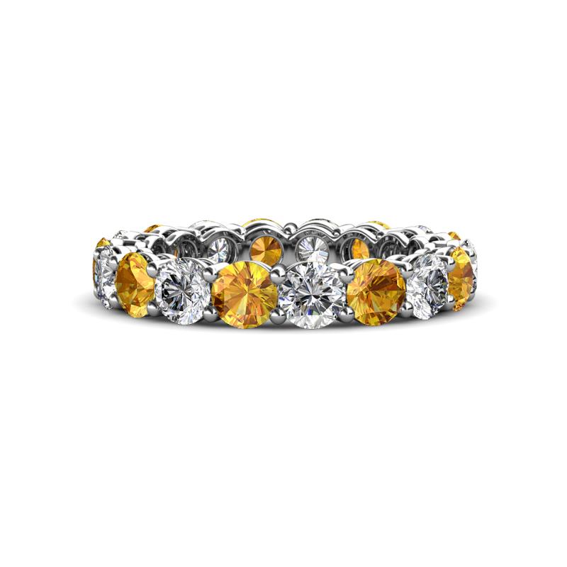 Tiffany 4.00 mm Citrine and Diamond Eternity Band 