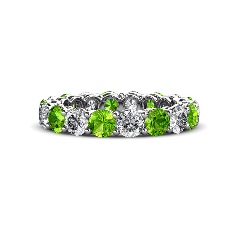 Tiffany 4.00 mm Peridot and Diamond Eternity Band 