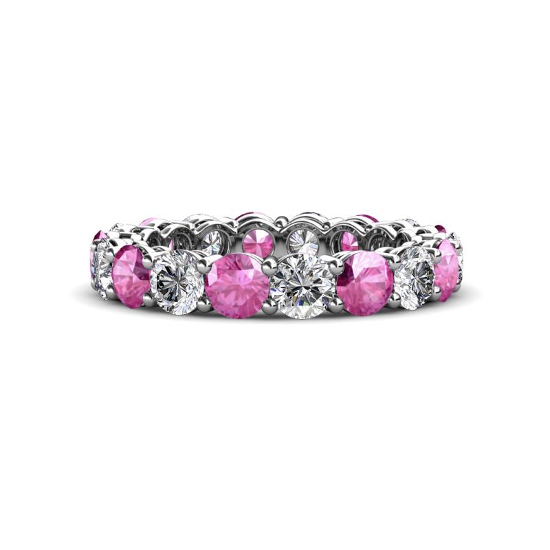 Tiffany 4.00 mm Pink Sapphire and Lab Grown Diamond Eternity Band 