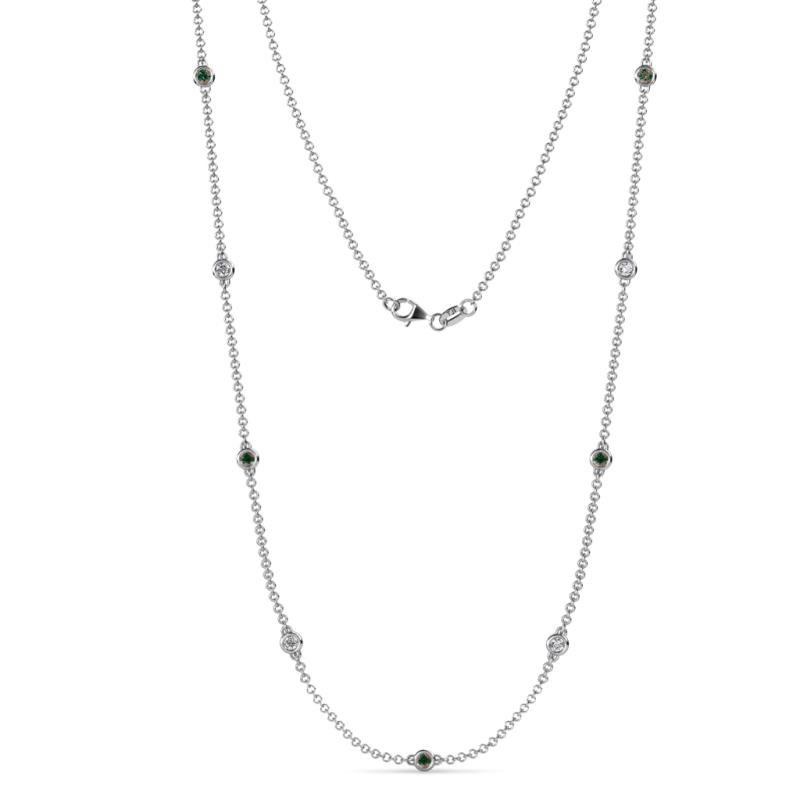 Adia (9 Stn/2.7mm) Diamond and Lab Created Alexandrite on Cable Necklace 