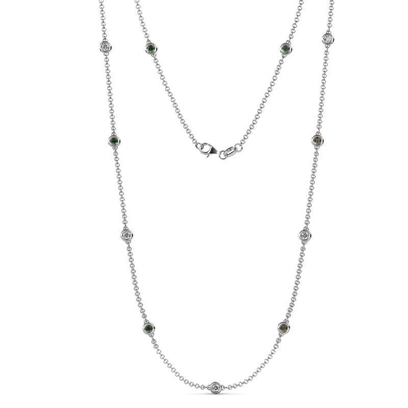 Asta (11 Stn/3.4mm) Lab Grown Diamond and Alexandrite on Cable Necklace 
