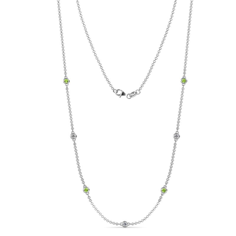 Salina (7 Stn/2.6mm) Diamond and Peridot on Cable Necklace 
