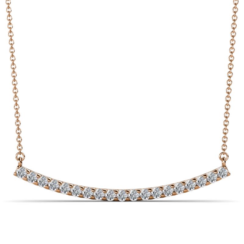 Nancy 2.00 mm Round Diamond Curved Bar Pendant Necklace 