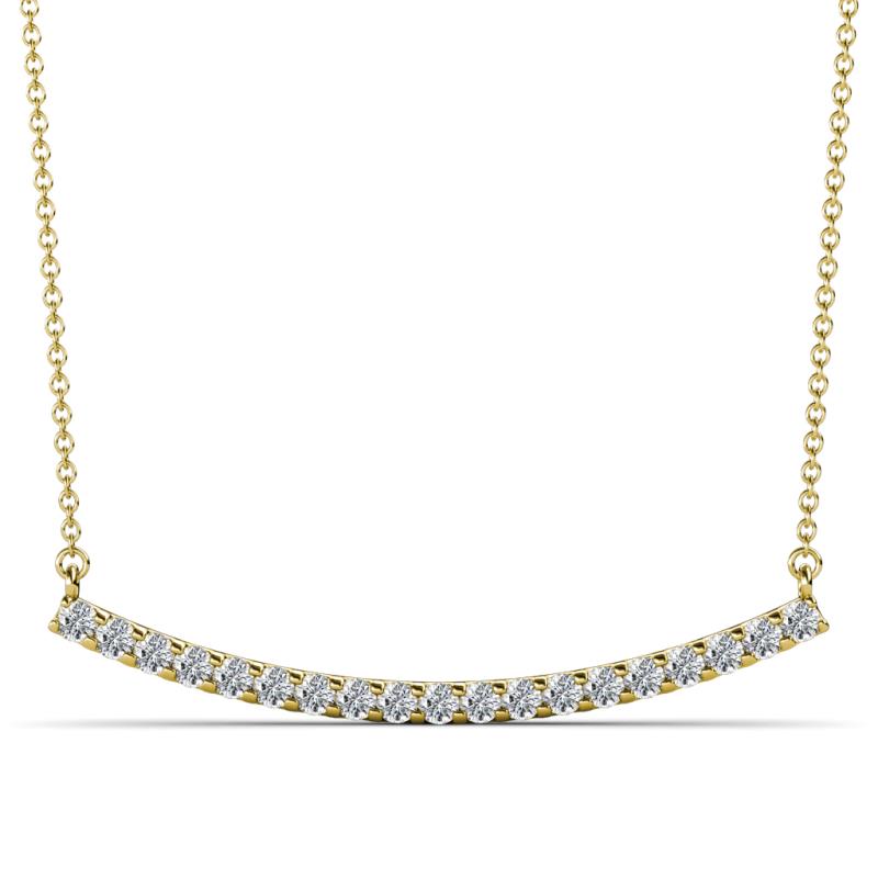 Nancy 2.00 mm Round Lab Grown Diamond Curved Bar Pendant Necklace 