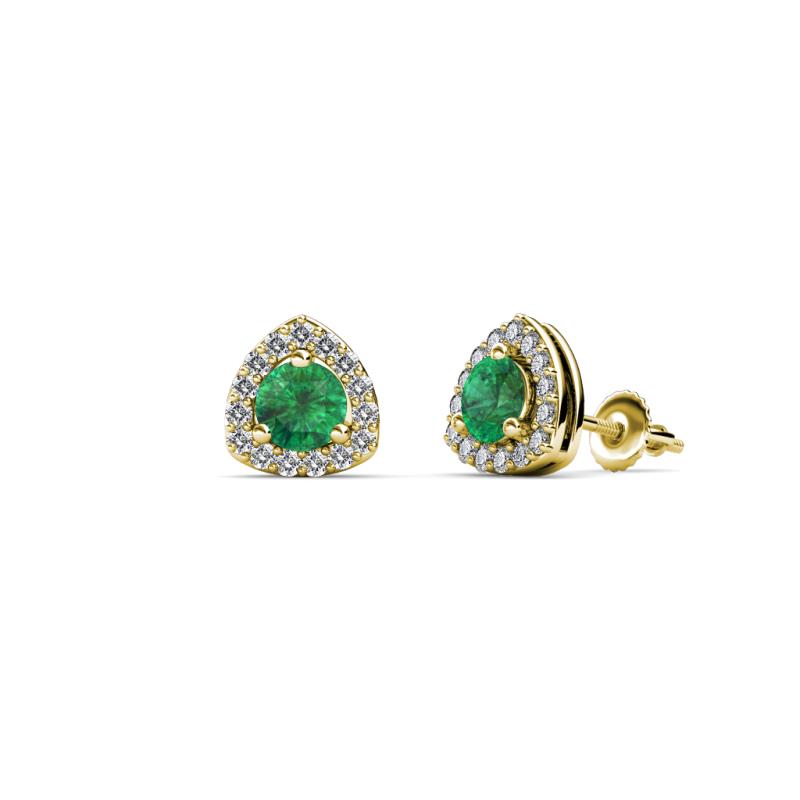 Alkina Emerald and Diamond Stud Earrings 