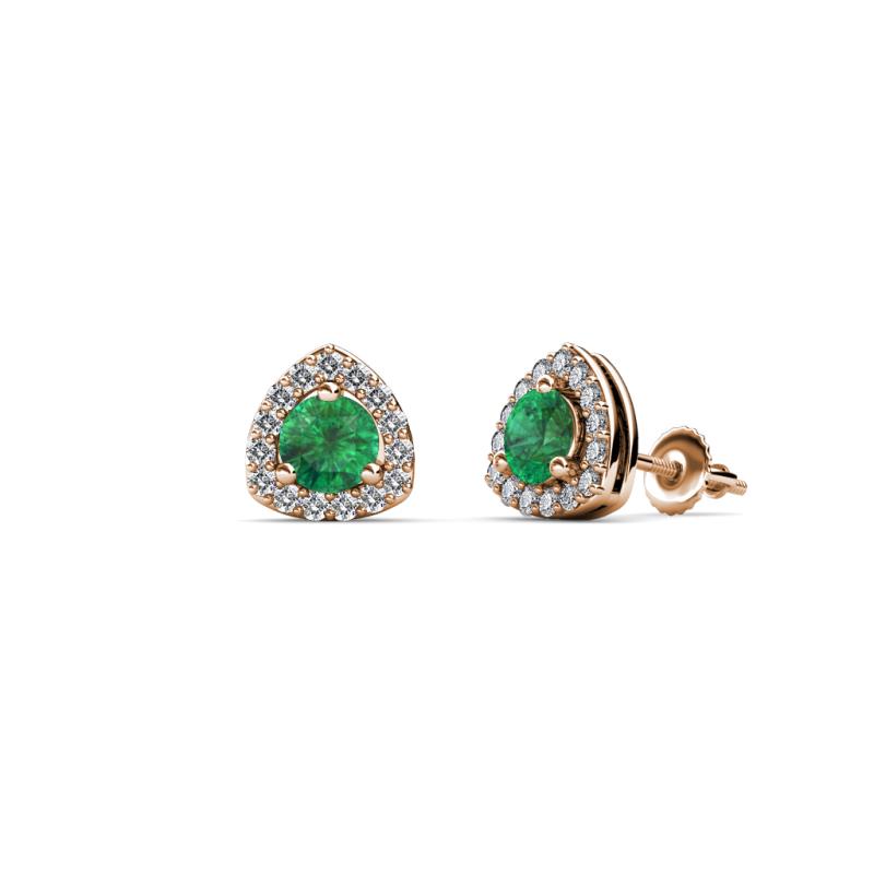 Alkina Emerald and Diamond Stud Earrings 