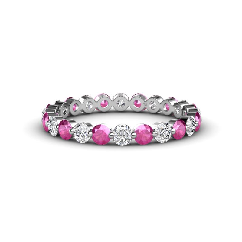 Valerie 2.70 mm Pink Sapphire and Lab Grown Diamond Eternity Band 