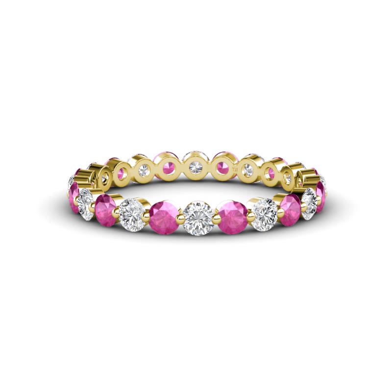 Valerie 2.70 mm Pink Sapphire and Lab Grown Diamond Eternity Band 