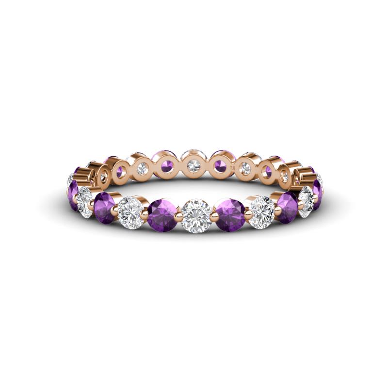 Valerie 2.70 mm Amethyst and Lab Grown Diamond Eternity Band 