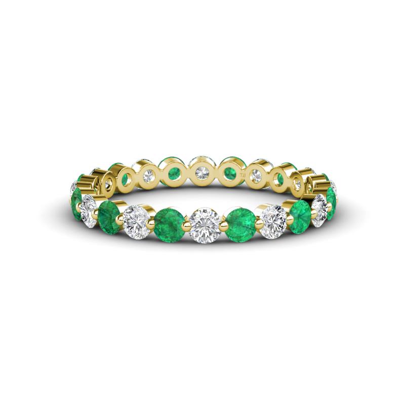 Valerie 2.70 mm Emerald and Lab Grown Diamond Eternity Band 