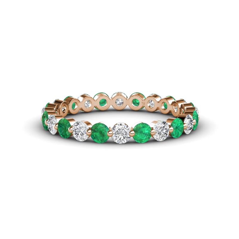 Valerie 2.70 mm Emerald and Lab Grown Diamond Eternity Band 
