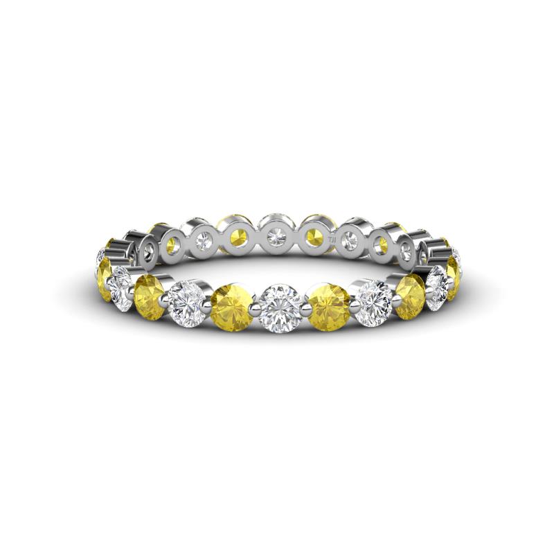 Valerie 2.70 mm Yellow Sapphire and Lab Grown Diamond Eternity Band 