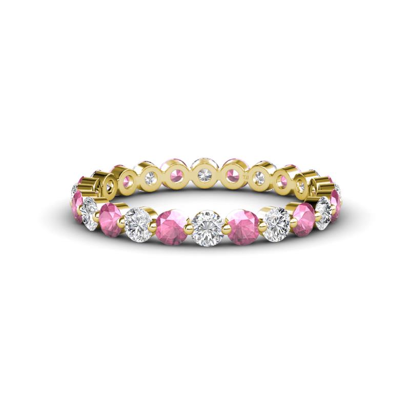 Valerie 2.70 mm Pink Tourmaline and Lab Grown Diamond Eternity Band 