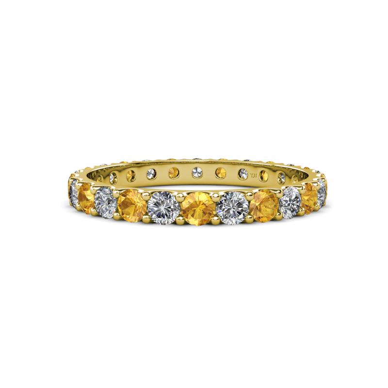 Audrey 3.40 mm Citrine and Lab Grown Diamond U Prong Eternity Band 