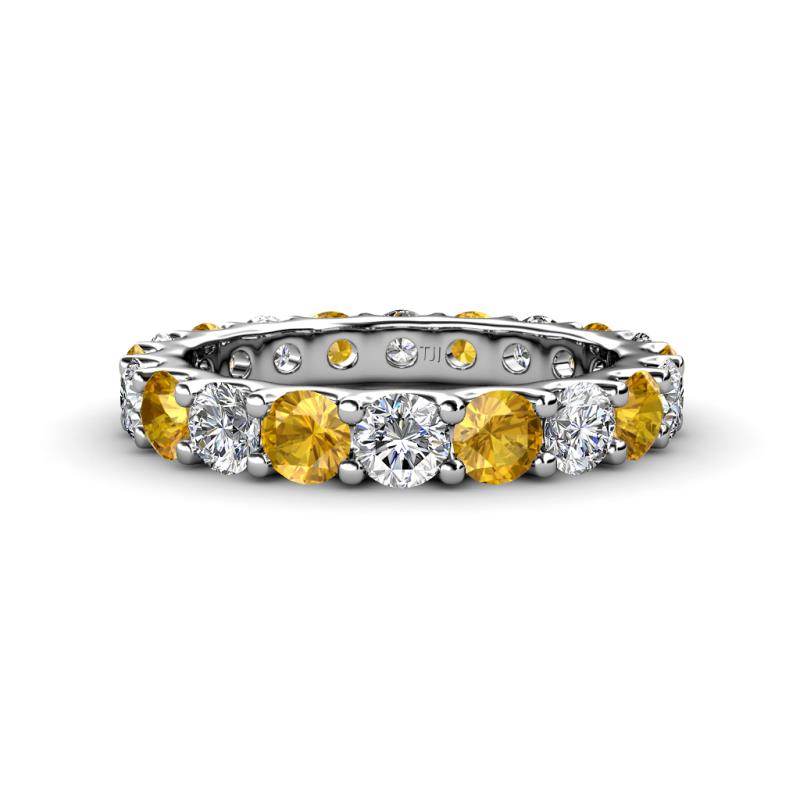 Audrey 3.80 mm Citrine and Lab Grown Diamond U Prong Eternity Band 