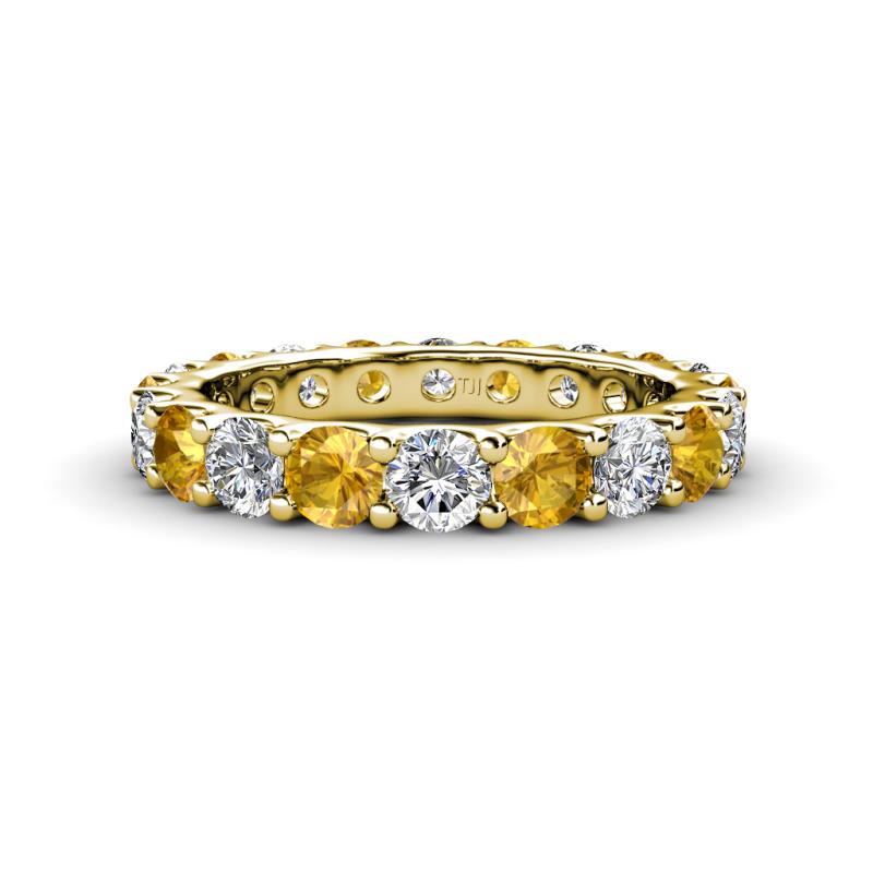 Audrey 3.80 mm Citrine and Lab Grown Diamond U Prong Eternity Band 