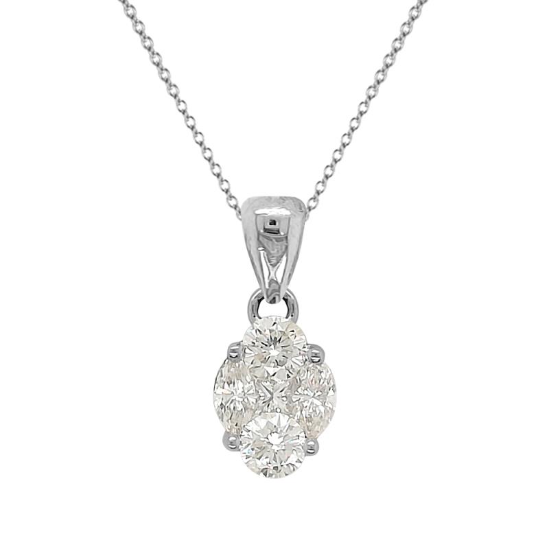 Kelyn AGS Certified Round, Princess & Marquise Diamond Pendant 
