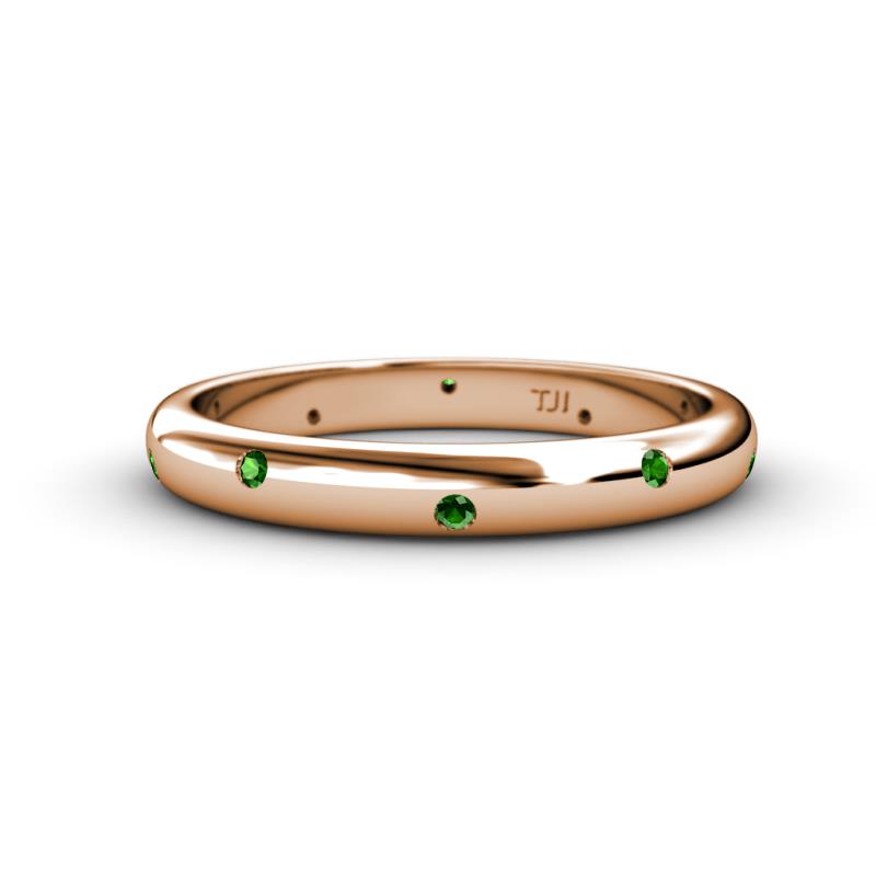 Elara 0.21 ctw Green Garnet (1.70 mm) set in Burnish Setting 3.00 mm Width Eternity Band 