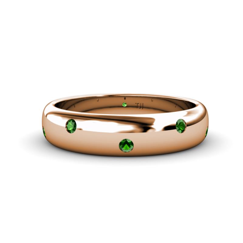 Elara 0.44 ctw Green Garnet (2.00 mm) set in Burnish Setting 5.00 mm Width Eternity Band 