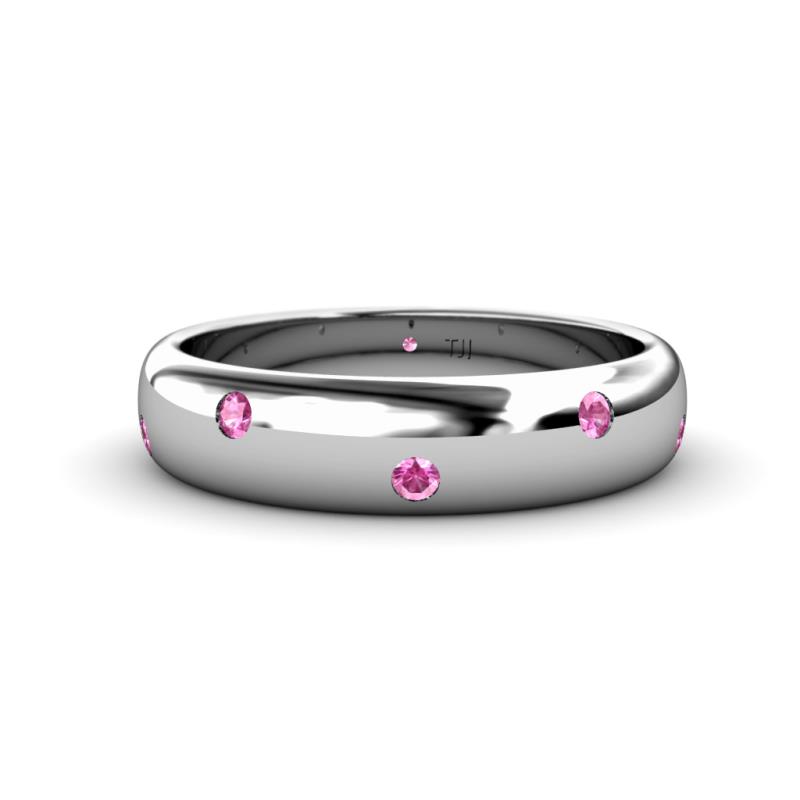 Elara 0.38 ctw Pink Sapphire (2.00 mm) set in Burnish Setting 5.00 mm Width Eternity Band 